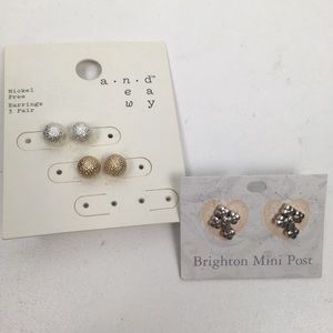 3 pair of earring studs